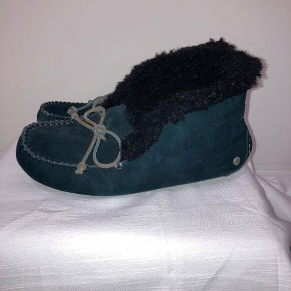 Ugg Tall Alena suede slippers in Black 7 - Picture 9 of 16